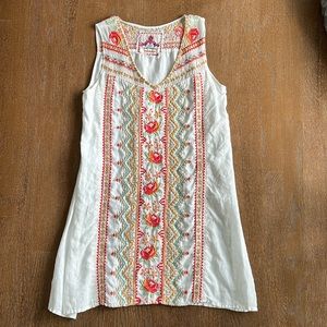 Johnny Was embroidered Linen Dress S